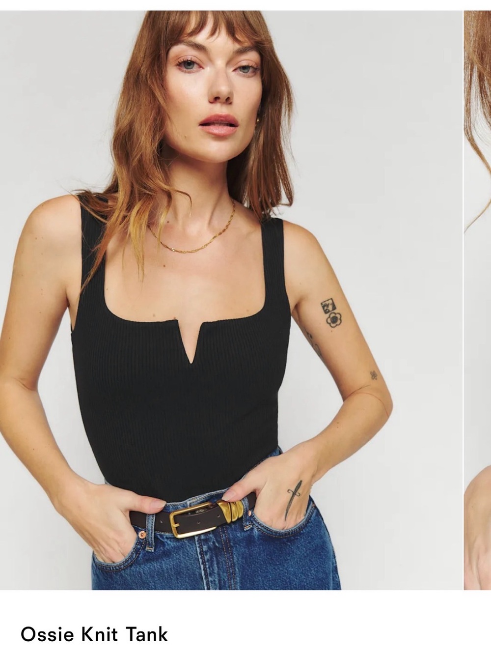 Reformation Black Ossie Knit Tank